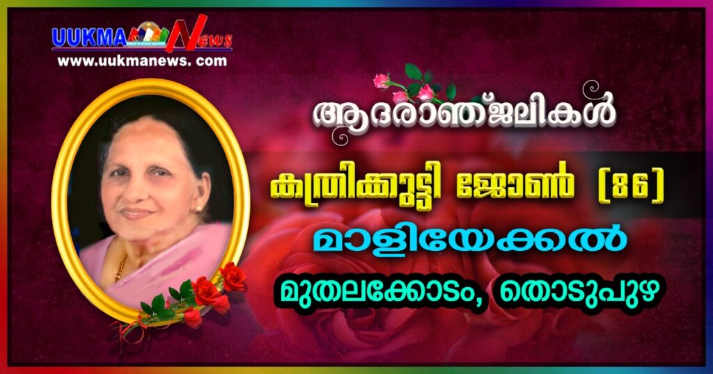 യുകെ മലയാളികളുടെ മാതാവ് കത്രിക്കുട്ടി ജോൺ(86) നിര്യാതയായി….