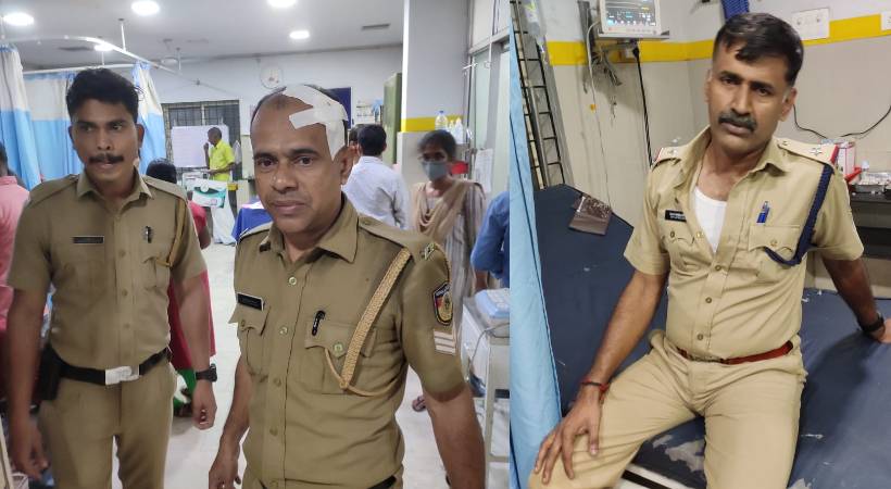 പാലക്കാട് ഫുട്ബോൾ ആരാധകരുടെ റാലിക്കിടെ കല്ലേറ്; രണ്ട് പൊലീസുകാർക്ക് പരുക്ക്