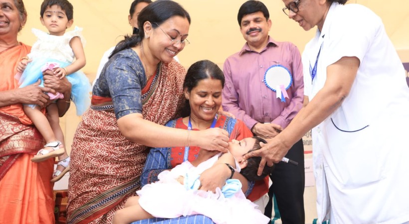 സംസ്ഥാനത്ത് 19.80 ലക്ഷം കുട്ടികള്‍ക്ക് പോളിയോ തുള്ളിമരുന്ന് നല്‍കി