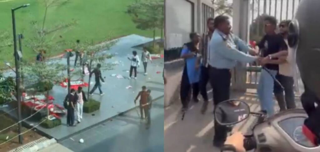 കോളേജിലെ വാലന്റൈന്‍സ് ഡേ ആഘോഷവേദി അടിച്ചുതകര്‍ത്ത് ബജ്റംഗ്ദൾ പ്രവർത്തകർ; വിദ്യാർത്ഥിക്ക് നേരെ കയ്യേറ്റശ്രമം