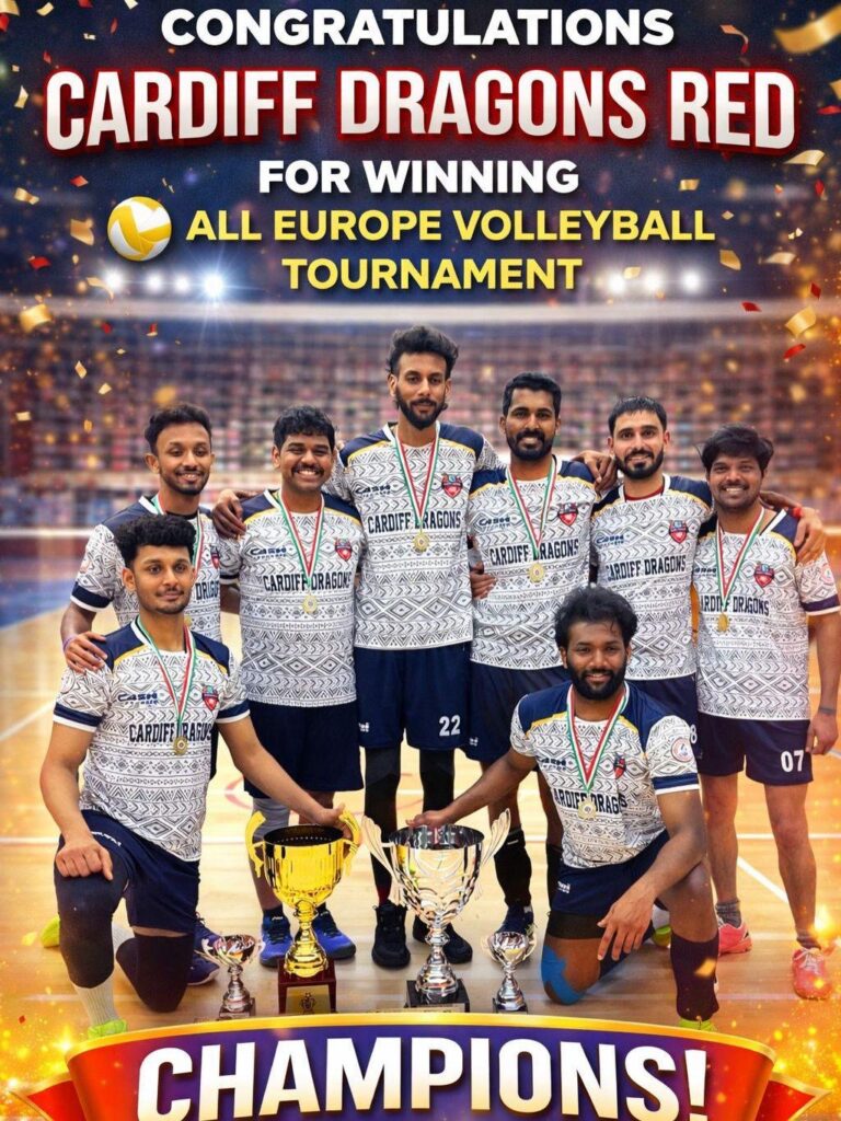 ആശിഷ് മെമ്മോറിയൽ വോളിബോൾ ടൂർണമെന്റിൽ വമ്പന്മാർക് മുന്നിൽ മുട്ട് മടക്കാതെ കാർഡിഫ് ഡ്രാഗൻസ്.