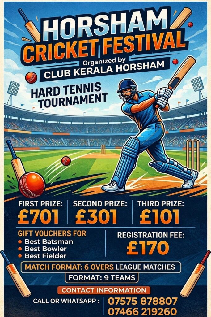 ക്ലബ് കേരളയ്ക്ക് നവ നേതൃത്വംക്രിക്കറ്റ് ടൂർണമെൻറ് പ്രഖ്യാപിച്ച് ഉജ്ജ്വലമായ തുടക്കം