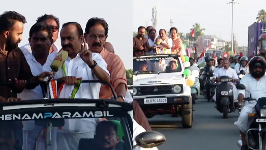 യുഡിഎഫ് പരാജയപ്പെട്ടാൽ വനവാസത്തിന് പോകുമെന്ന് വെറുതെ പറഞ്ഞതല്ലെന്ന് വിഡി സതീശൻ, പറവൂരിൽ ആവേശമായി റോഡ്‍ ഷോ